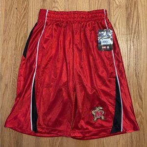 NWT University Of Maryland Athletic Shorts with Embroidered Logo - Size Small
